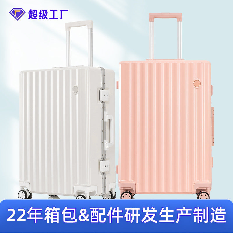 Customized aluminum frame trolley case 20 inch universal wheel suitcase Internet celebrity ins suitcase Female student password box