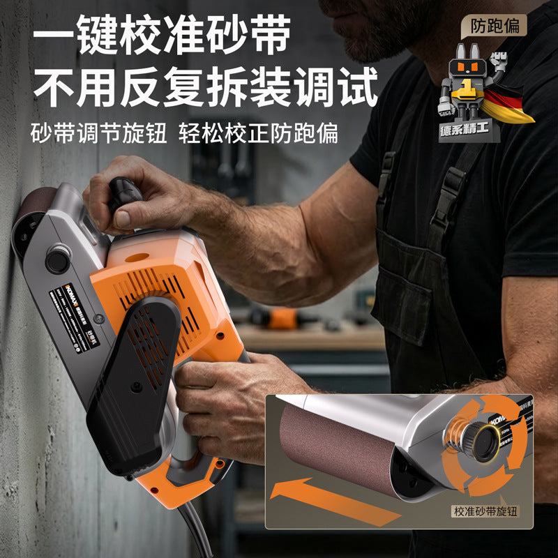 Tank belt sander woodworking grinder high power satchel type small electric grinding and polishing machine flat sander