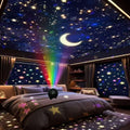 Starry sky projector lamp - bedroom ceiling eye protection mini night light with bluetooth speaker - romantic gift for her