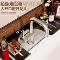 North american walnut suction cup bathroom organizer - no drilling required, vanity sink faucet & cosmetic storage rack