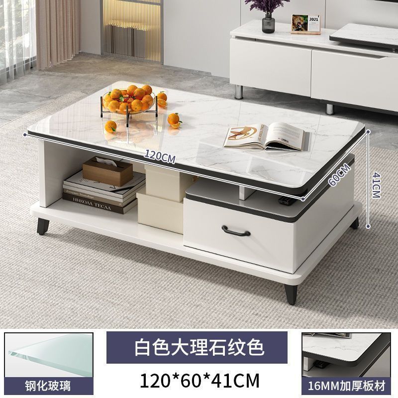 Modern minimalist tv stand for living room, compact home, floor-standing extendable 2025 new style coffee table and tv cabinet combination