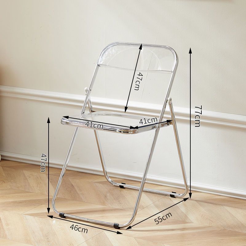 Casual foldable chair transparent crystal photo chair scandinavian acrylic fashion popular makeup stool backrest dining chair