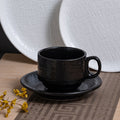 Simple stylishpure color embossed coffee cup and saucer for home ceramic cup cafe latte art cup restaurant afternoon tea photo