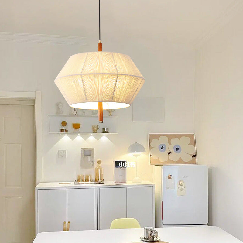 Wabi-sabi retro cotton and linen chandelier Japanese-style homestay hotel tea room study walnut color restaurant Shimadai lamps