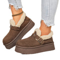 Wholesale women's plus size chunky sole snow boots -  winter new arrival, fleece-lined, extra thick, warm, furry trim cotton boots