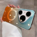 Ombre gradient case for huawei p90 pro, crystal clear ice mist magnetic orange soda mate 80 protective cover