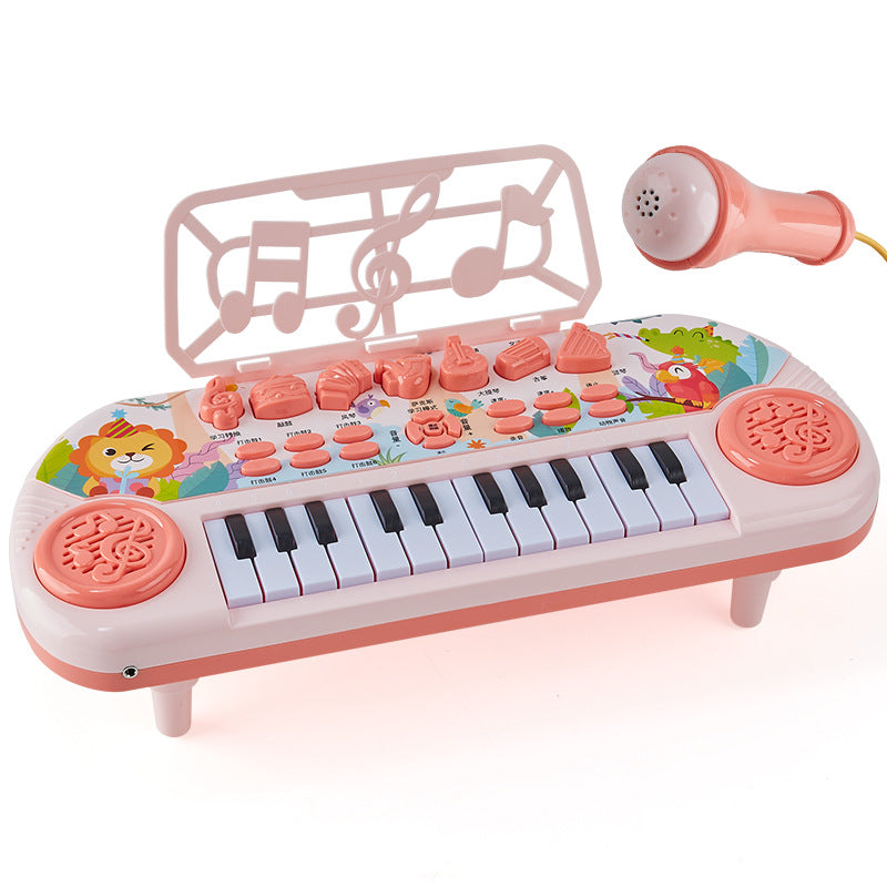 Children's electronic keyboard piano - early education & brain development - multifunctional whack-a-mole - ages 1-6 - musical toddler microphone toy