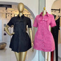 e-commerce  fashion bowknot elegant dress, loose sweet a-line mini denim skirt