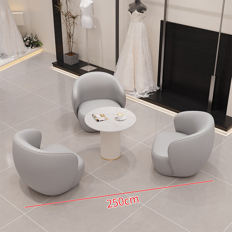 Luxury negotiation table and chair set, lounge area single sofa table and chair, hotel lobby, sales office, business reception sofa