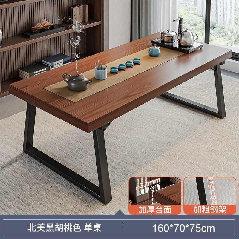 Solid wood color tea table and chair combination, one table and five chairs, tea table, new chinoiserie negotiation office large board tea table, coffee table