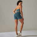 new arrival yoga wear seamless knitting peach butt high waist body shaping shorts fitness beautiful back sports bra suit