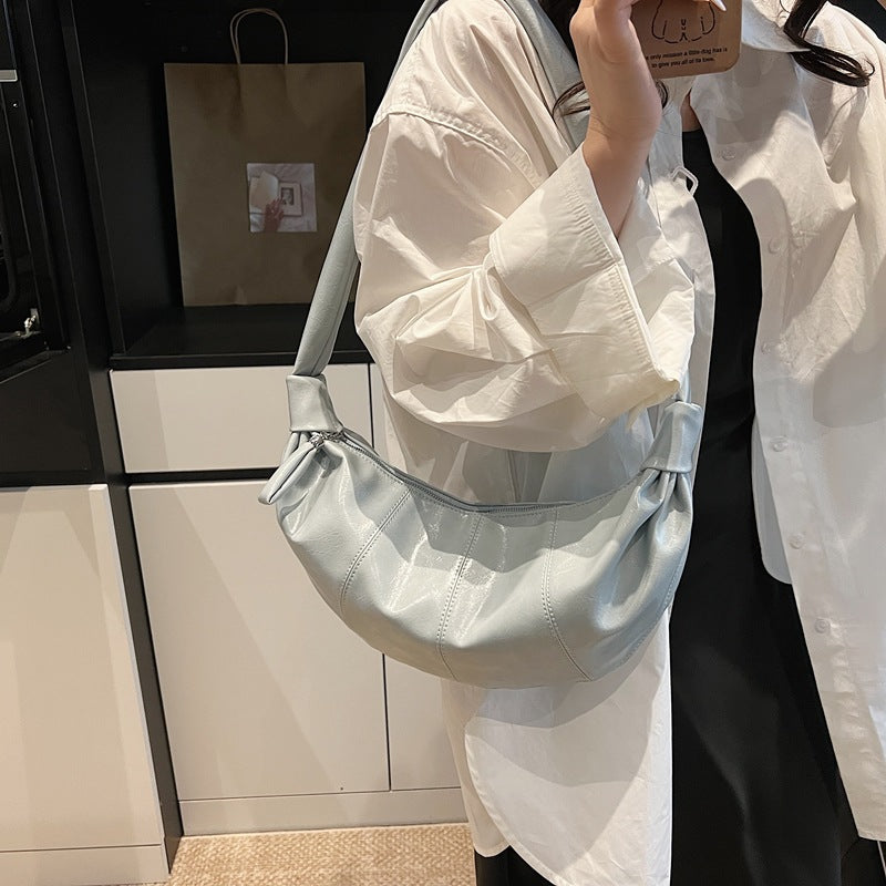 Shoulder bag women's simple dumpling bag messenger bag women's bag 2025 spring and summer new fashion croissant bag