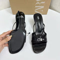 Za women's shoes 2025 summer new arrivals: buckled, embellished, round-toe stiletto sandals - open toe outdoor slides