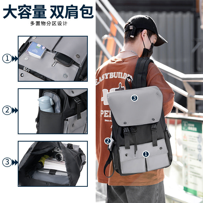 Casual men's backpack, high-end fashion travel backpack, commuter backpack, lightweight and burden-reducing computer bag