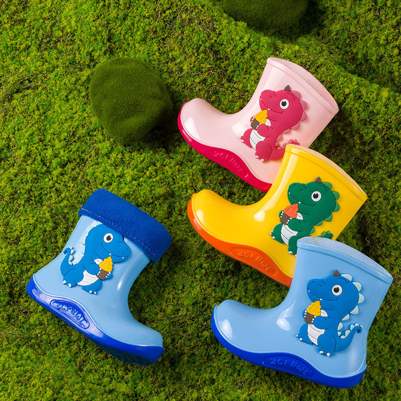 New cartoon waterproof rain boots for kids - boys, girls, toddlers, and preschoolers - rubber rain boots, short boots for outdoor use, kindergarten footwear