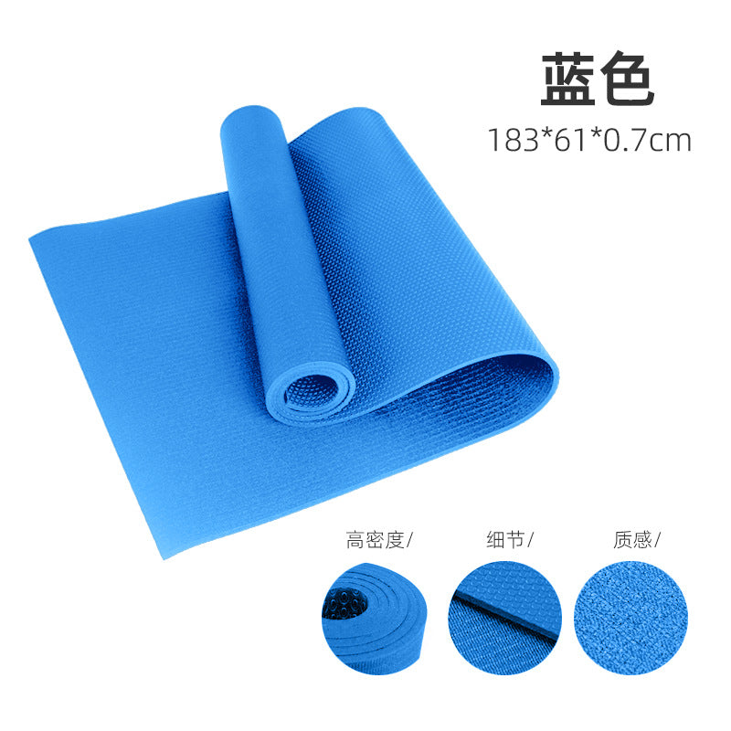 Pvc yoga mat - extra large, non-slip, high-density, silent, shock-absorbing - professional thickened fitness mat for home use (men's)