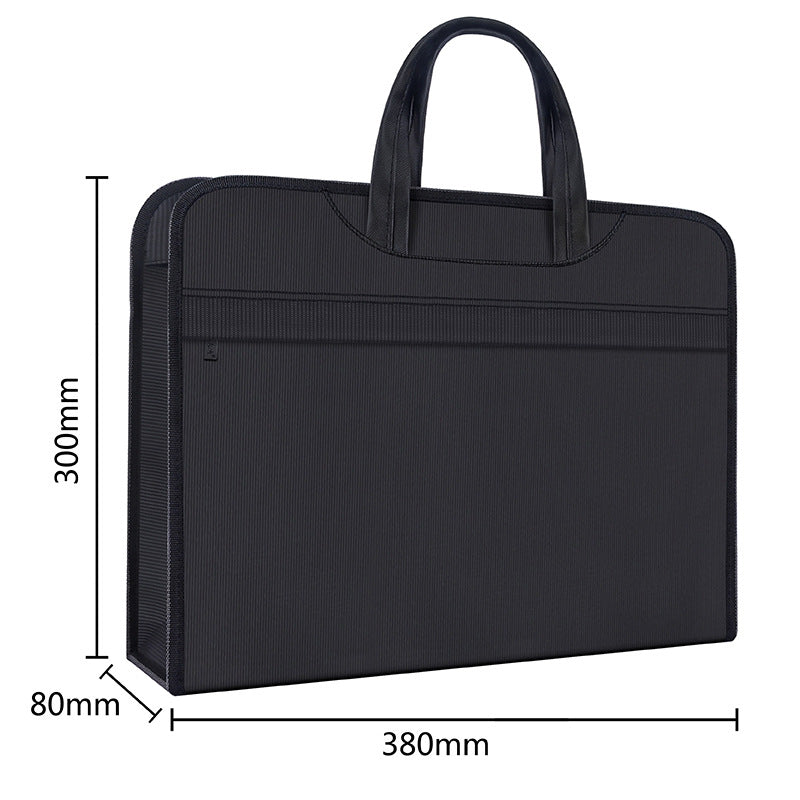 Large capacity double-layer office briefcase laptop bag conference document bag men's bag file bag business portfolio with printing option