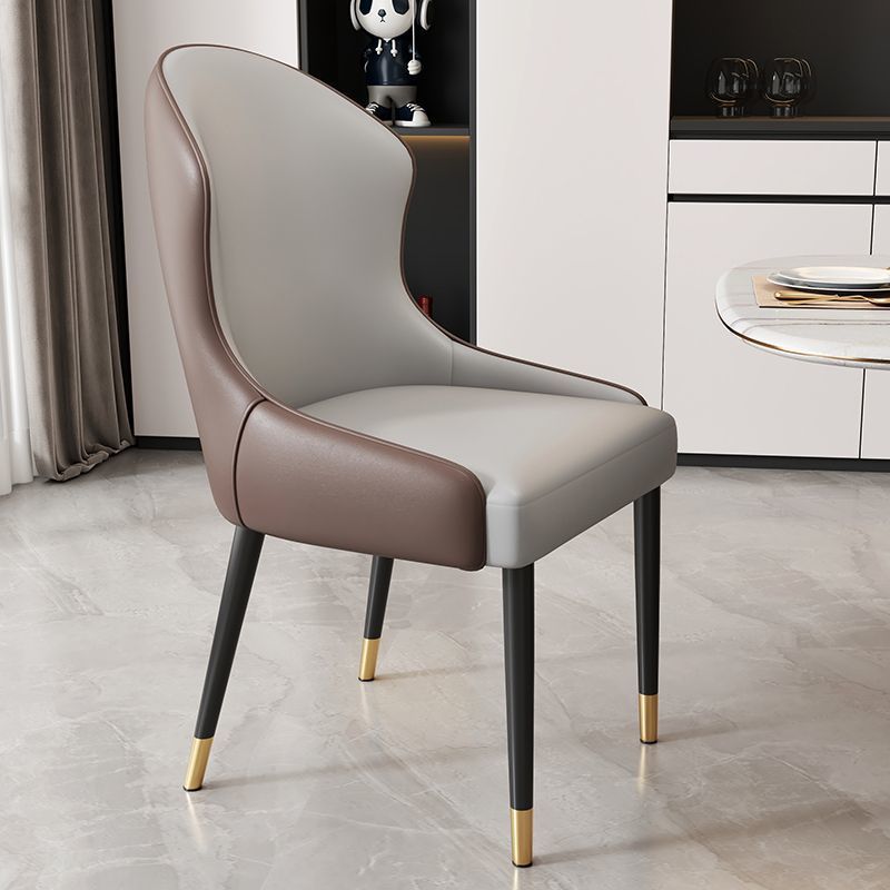 Dining chair - modern minimalist home restaurant chair, comfortable backrest, iron art dining table chair, nordic light luxury hotel chair