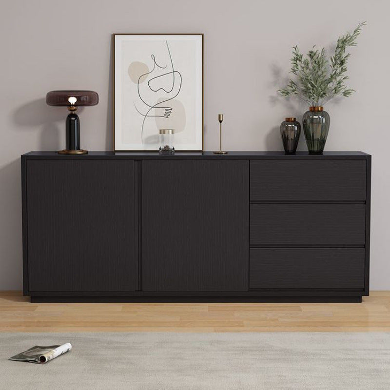 Minimalist sideboard, light luxury solid wood wine cabinet, wall-mounted tea cabinet, black storage cabinet, customer bedroom storage cabinet