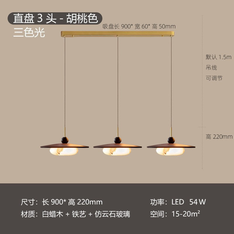 Wabi Sandy Wind Medieval Dining Table Creative Shift Lighting Log Marble Glass Dining Room Rocker Art Chandelier Advanced