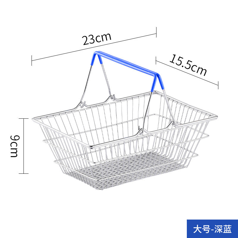 Cross-border  wrought iron simulation shopping basket household cosmetics sundries storage decorative shelf shooting props