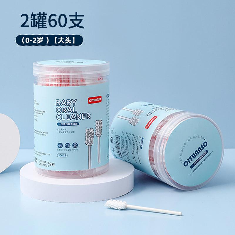 Baby oral cleaner newborn infant soft bristle toothbrush baby tongue scraper gauze cotton swabs kids cotton buds