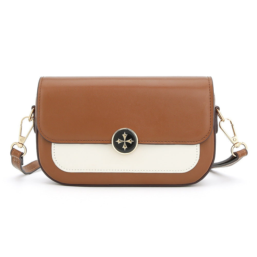 Cross-border new no-LOGO women's mobile phone bag contrasting color plain weave 235 shoulder messenger bag small square bag women's bag