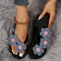 plus sizesummernew arrival sandals and slippers flower beach slippers women's thick sole slippers women's fashion high heel flip-flops