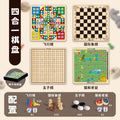 Children's tabletop game educational toy ten-in-one multi-function checkers flying chess chess storage double-sided chess board