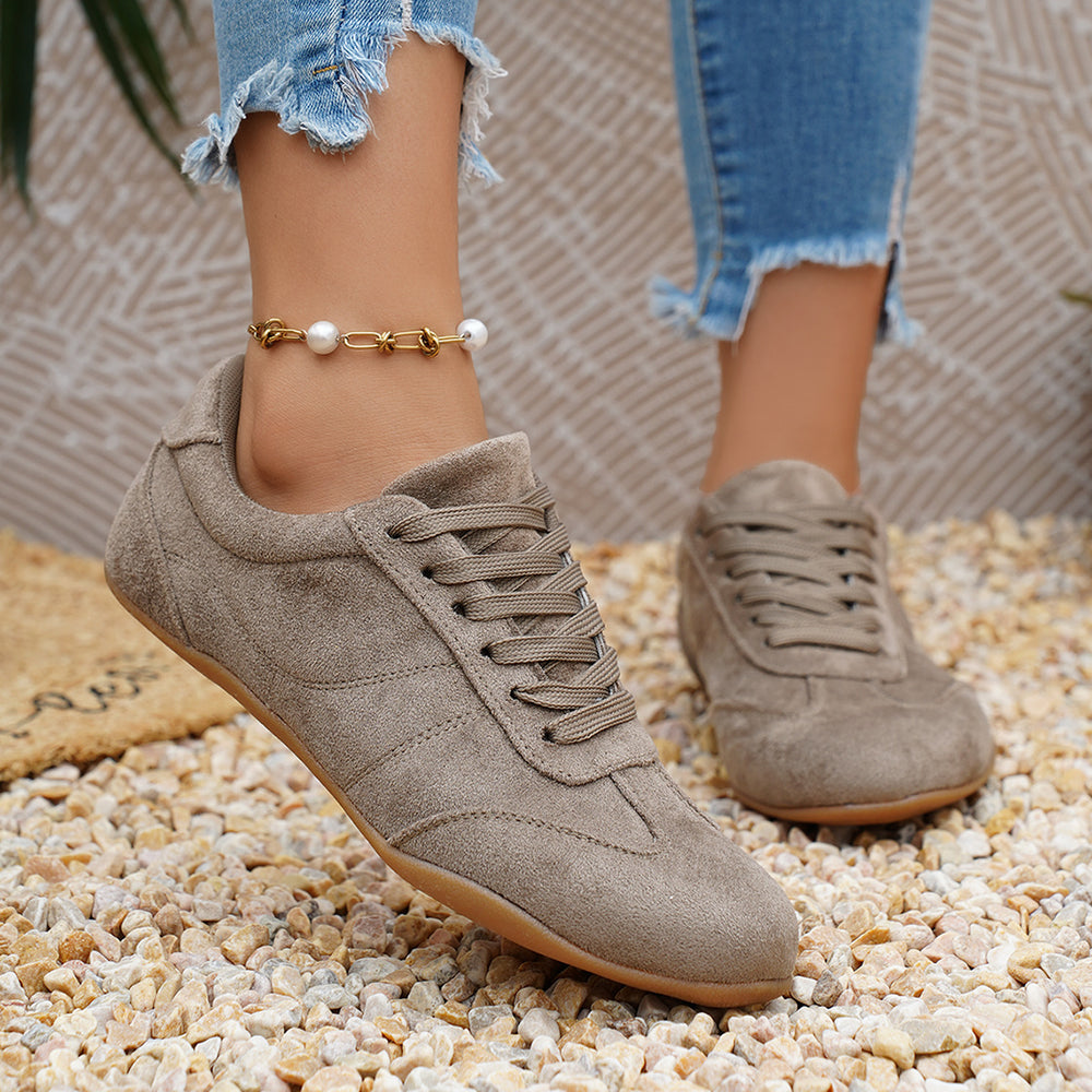 2026 spring new european and american style plus size women's shoes - lightweight, comfortable, flat, casual loafers - versatile lace-up design