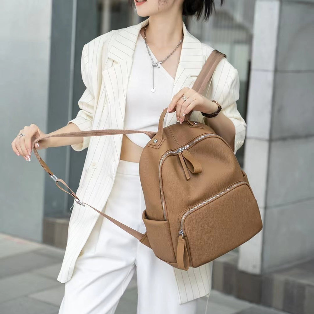 Togo first-layer cowhide backpack women's large-capacity backpack isn style school bag travel backpack computer bag for women