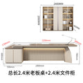 Overall length: 2.4m executive desk + 2.4m file cabinet
