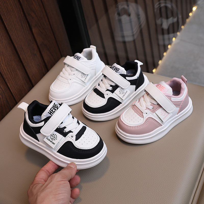 spring/autumn new children's sneakers: girls' soft-soled athletic shoes, boys' non-slip running shoes, white casual shoes