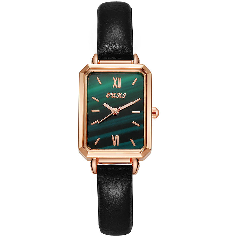 Douyin small green watch popular live broadcast small square watch women's watch retrofashion quartz watch