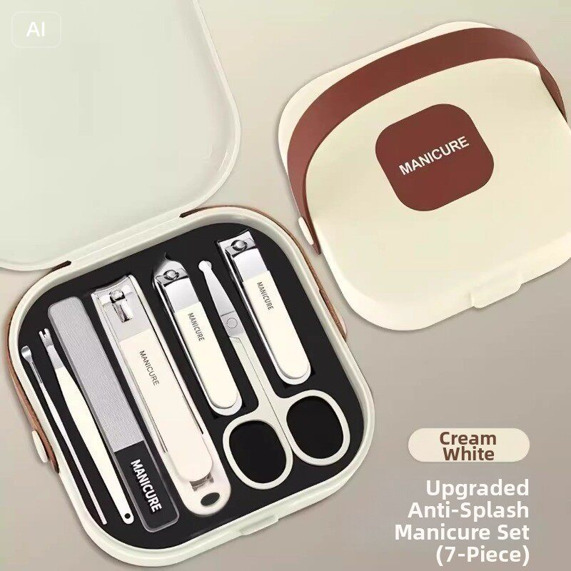 Portable anti-splash nail clipper set 5-8pcs manicure kit