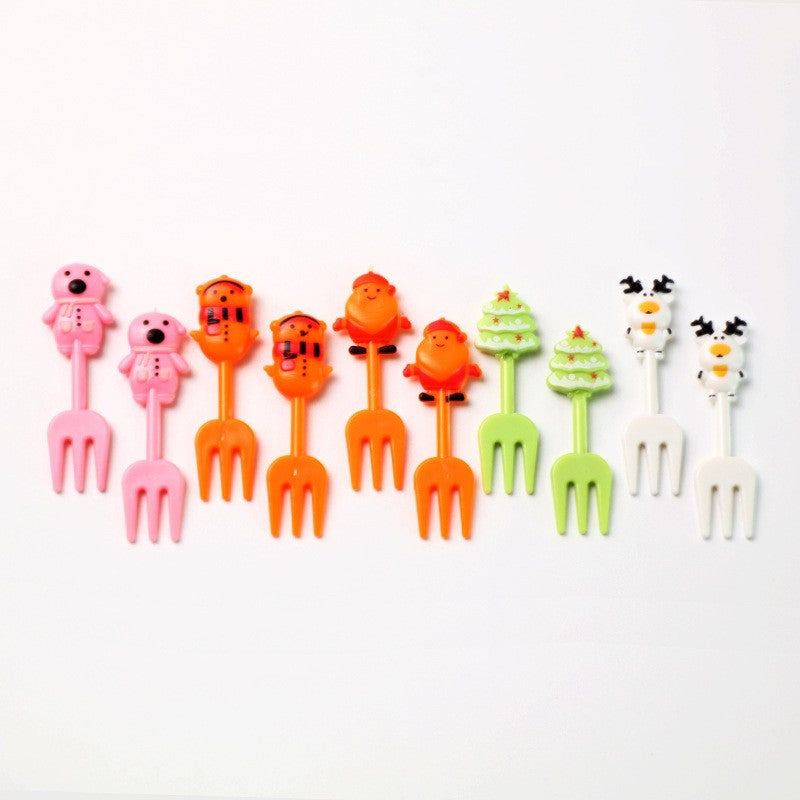cartoon fruit fork set - cute animal creative fruit picks, bento fruit forks, dessert forks - wholesale