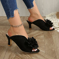 Exportnew arrivalplus size flower high heel flip-flops women's round toe fish mouth thin heel fashion sandals  supply