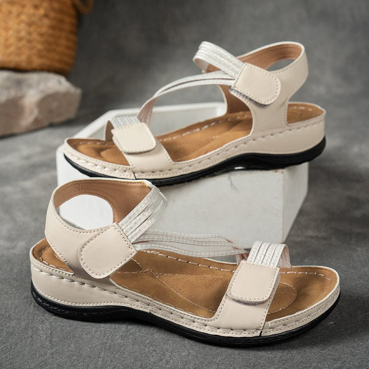 Amazon  summer new plus size cross-border sandals women's roman style comfortable velcro outdoor sandals wholesale