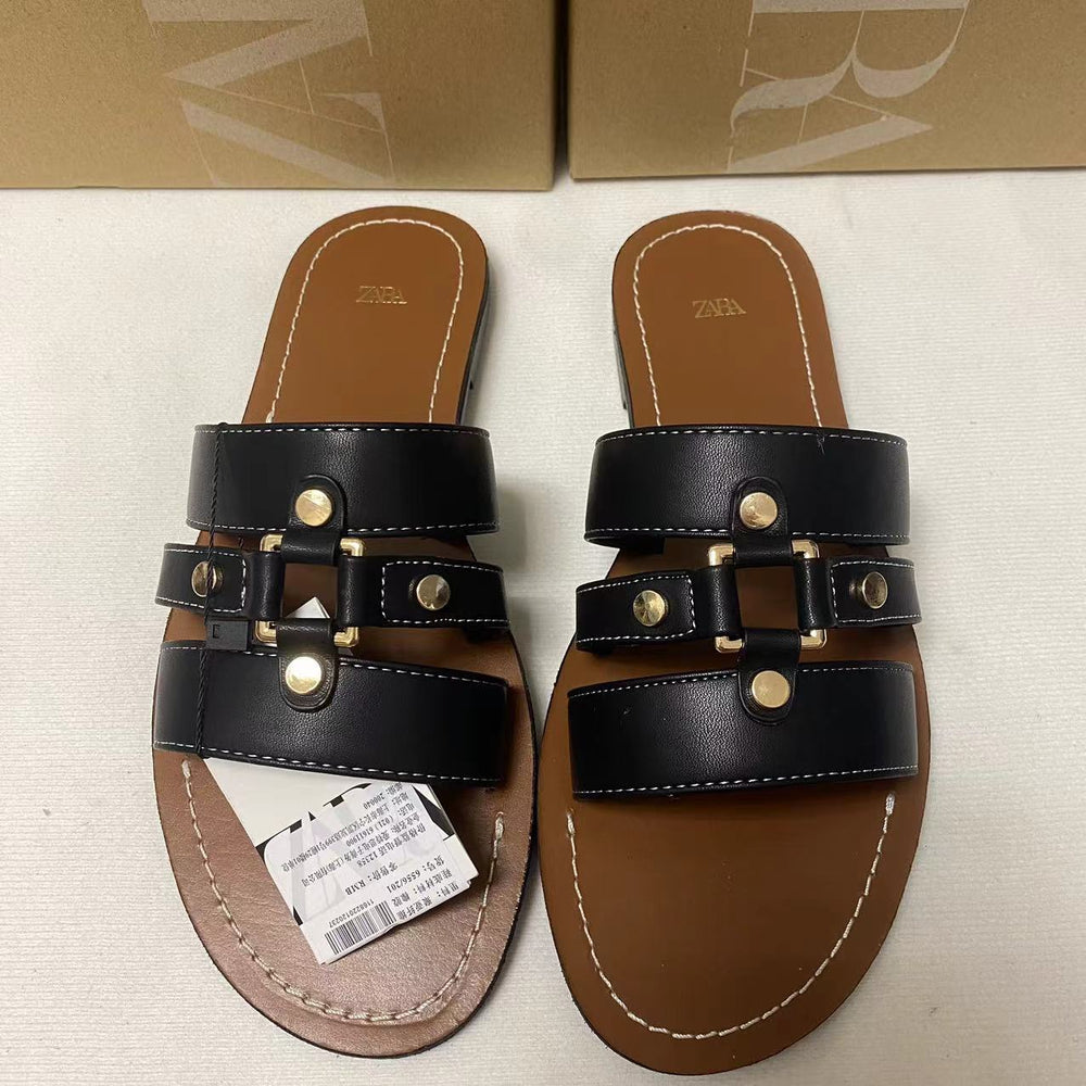 Za2024new arrival cross-border export africa hot style za home ready-made large size outwear women's sandals women slip