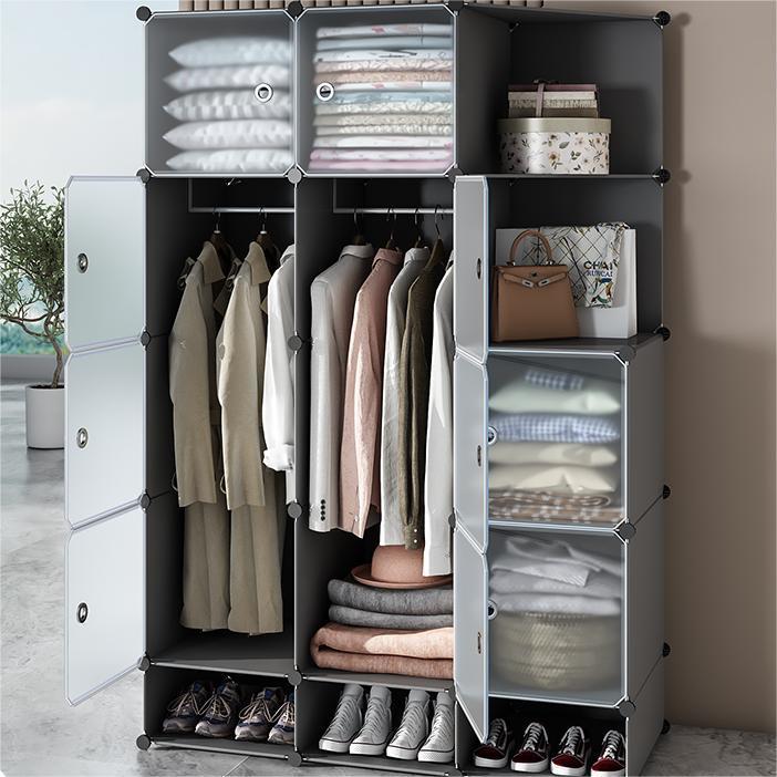 Simple wardrobe storage cabinet assembly - bedroom, rental, dormitory use - small storage cabinet