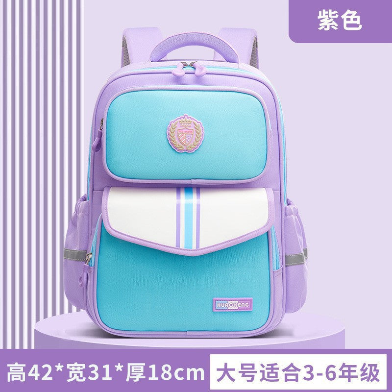 foreign trade schoolbag british style girl kids backpack to reduce the burden of spine protection primary school student schoolbag wholesale