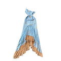 Vacation style slanted shoulder suspender dress for women summer blue sea star gradient asymmetrical fishtail skirt accessible luxury