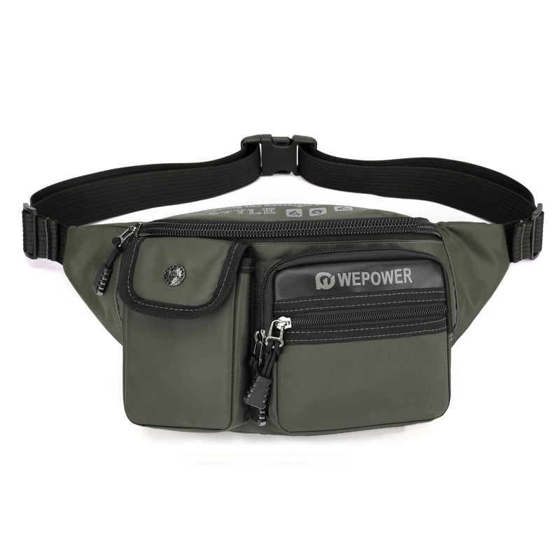 WEPOWER New Men's Functional Wind Fanny Pack Simple and Lightweight Crossbody Shoulder Bag Multi-layer Outdoor Storage Breast Bag