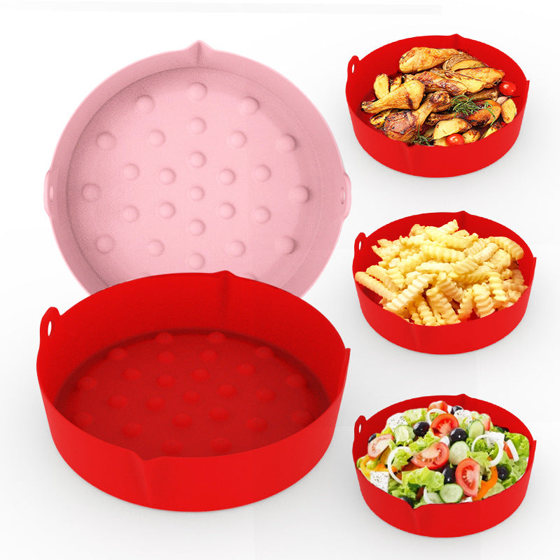 Cross-border foldable air fryer special pad silicone baking tray tray multi-functional silicone barbecue pad high temperature resistance