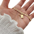 Amazon cross-border new 26 letter pendant square brand heart anklet stainless steel chain anklet simple style jewelry
