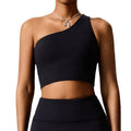 Eco-friendly recycled polyester yoga top with built-in bra pads - sports tank top for summer running, workout, and fitness