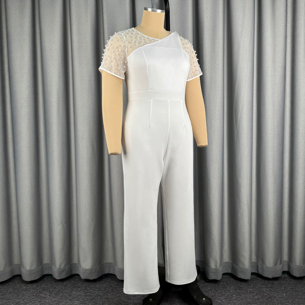 fashiontrendypatchwork beaded jumpsuit silmslimming look party banquet dress jumpsuit