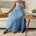 cross-border e-commerce women's fashion: european and american summer new arrivals - elegant and sexy strappy backless cami dress