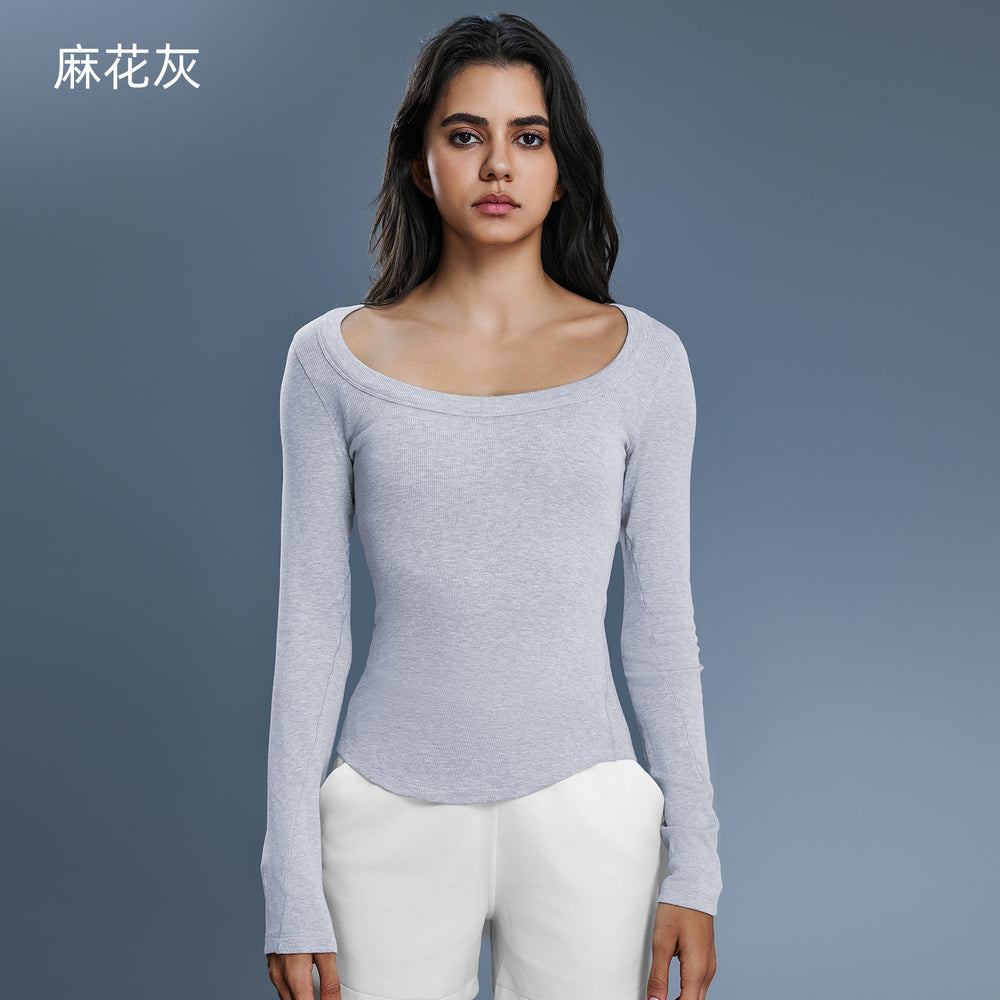Modal yoga top - women's sexy one-shoulder long sleeve activewear - pilates & fitness t-shirt d25181