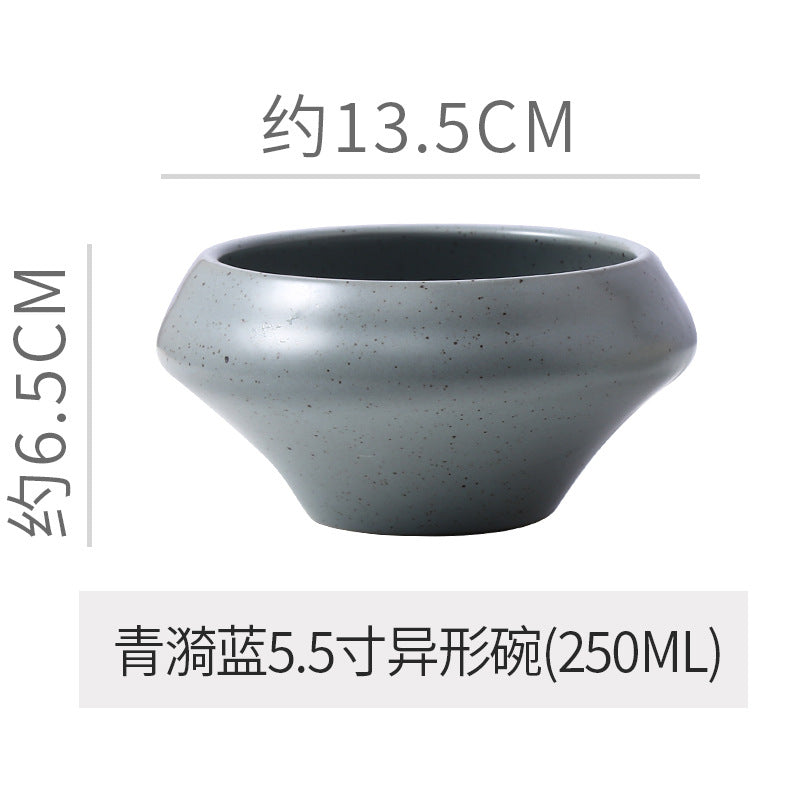 Japanese retro ceramic snack plate stylishfor home restaurant seasoning plate dipping plate rice bowl stoneware dessert bowl